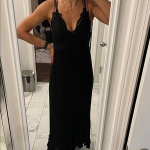 Free People Black Spaghetti Strap Maxi Dress
